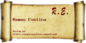 Remes Evelina névjegykártya